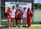 Pictured from left are the Groesbeck tennis coaches and state qualifiers, head coach Lauren Longbotham Spencer, Blaine Sadler, Johnae King, Jillian Thoele, Kadyn King and assistant coach Gregory Gipson. Contributed photo